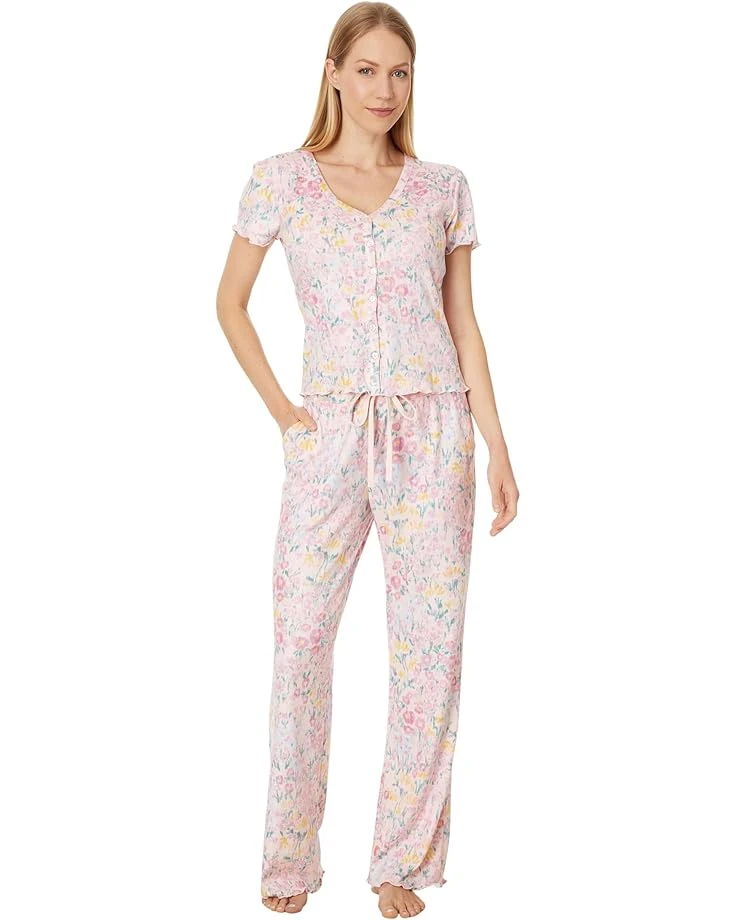 P.J. Salvage Pointelle Floral Fields Pajama Pj Set | Sleepwear 1 P.J. Salvage Pointelle Floral Fields Pajama Pj Set | Sleepwear